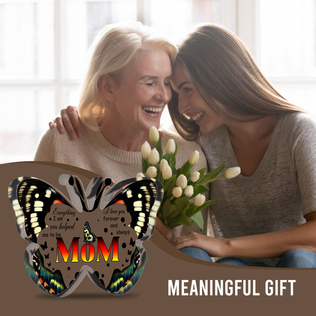 I Love You Mom Mothers Day Gifts for Mom, Unique Mom Birthday Gift Ideas, Butterfly-Shaped Acrylic Keepsake Gifts