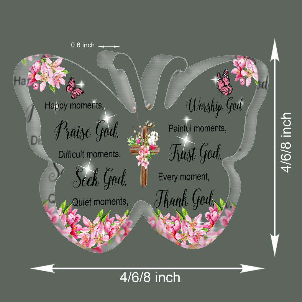 Every moment Butterfly Shaped Acrylic Plaque Christian Gifts Religious Gifts Inspirational Gifts with Bible Verse Prayers