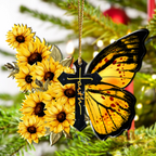 Butterfly Sunflower Cross Christian Gifts For Women, Birthday Gifts For Women, Ornament Gift, Christmas Ornament Car Hanging