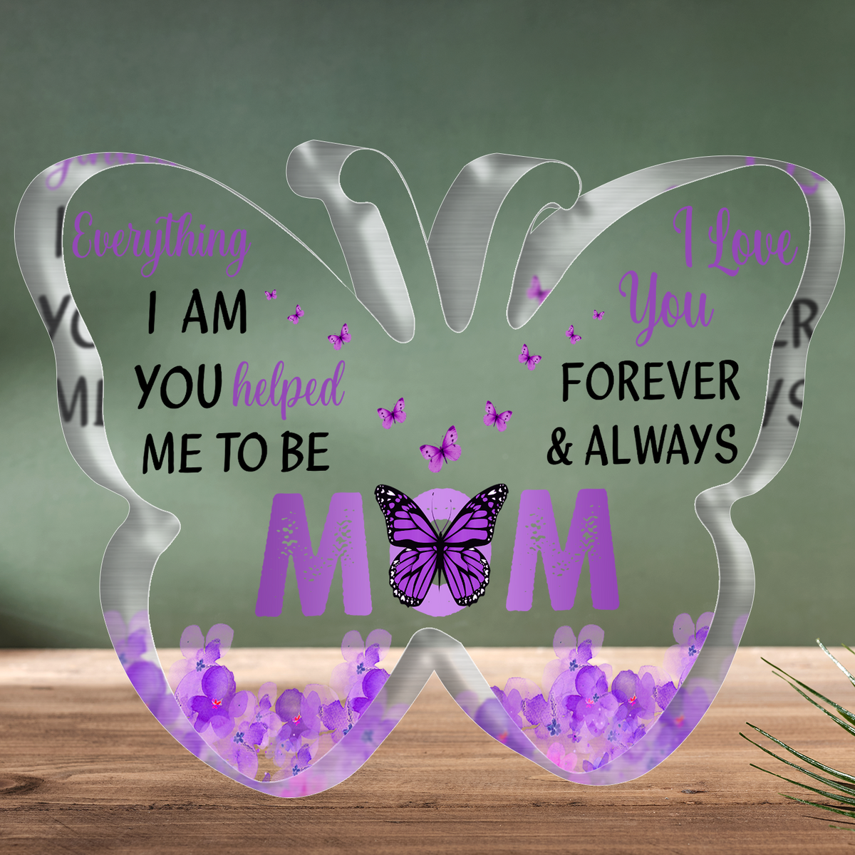 Butterfly I Love You Mom Acrylic Plaque Gift For Mom