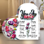 You Are Heart Acrylic Plaque Christian Gifts for Women Inspirational Gifts for Friends Faith Spiritual Bible Verse Gift for Womens Girls