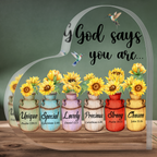 Sunflowers God Says You Are Christian Gifts Religious Gift Acrylic Plaque
