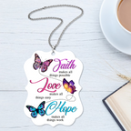 Butterfly Faith Hope Love Christian Gifts For Women, Birthday Gifts For Women, Ornament Gift, Christmas Ornament Car Hanging