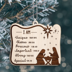 Engraved Wood Ornament I Am Identity In Christ Ornament