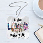 Flowers I Am Loved Christian Gifts For Women, Birthday Gifts For Women, Ornament Gift, Christmas Ornament Car Hanging