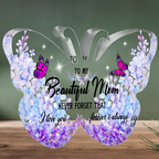 To My Beautiful Mom Butterfly Acrylic Plaque Mother's Day Thanksgiving Birthday Gifts for Mom