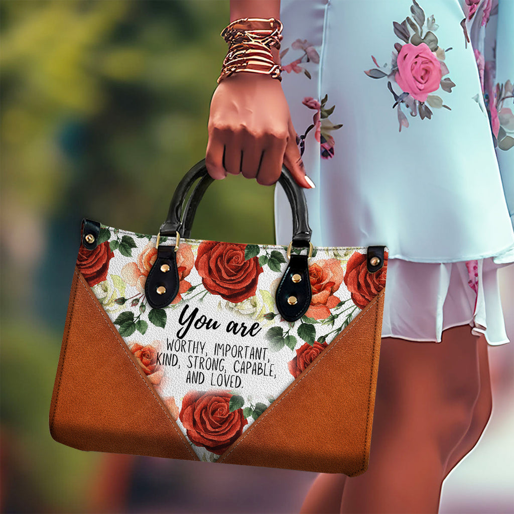 You Are Inspirational Quotes, Birthday Gift for Women, Christian Gift Leather Handbag