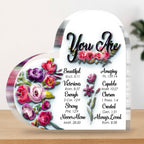 You Are Heart Acrylic Plaque Christian Gifts for Women Inspirational Gifts for Friends Faith Spiritual Bible Verse Gift for Womens Girls