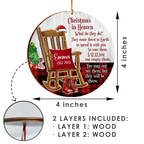 Christmas In Heaven Rocking Chair Custom Ornament 2 Layers Christmas Car Hanging Wooden Ornament