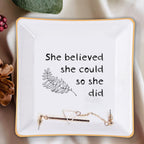 She Believed Bible Verse Christian Gifts Inspirational Religious Gifts Ceramic Ring Dish