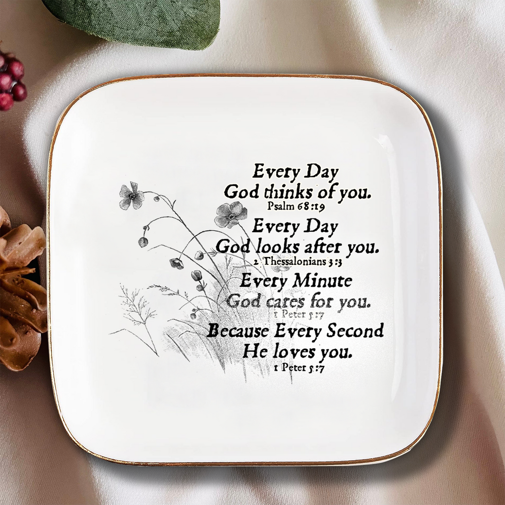 Every Second He Loves You Ceramic Ring Dish Jewelry Dish Birthday Gifts Inspirational Gifts For Women Men