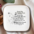Every Second He Loves You Ceramic Ring Dish Jewelry Dish Birthday Gifts Inspirational Gifts For Women Men
