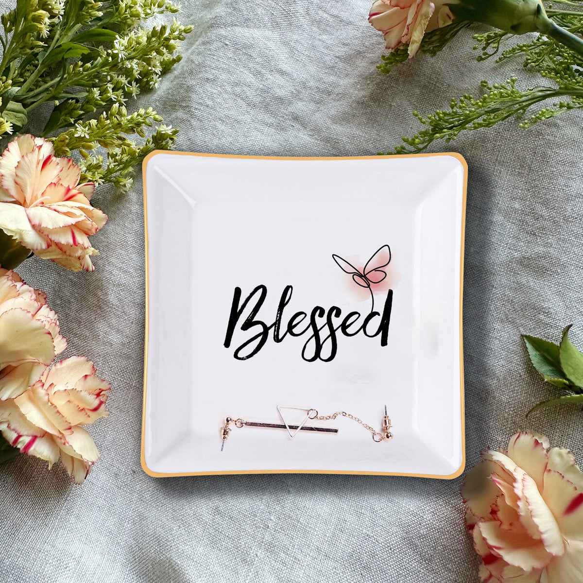 God Blessed Christian Gift Inspirational Religious Gift Ceramic Ring Dish