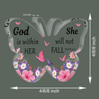 Butterfly Flowers God Is Within Her Acrylic Plaque Christian Gifts Bible Verses Religious Gifts