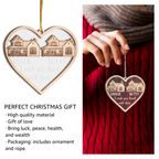 I Wish You Lived Next Door Custom 2 Layers Christmas Car Hanging Wooden Transparent Acrylic Ornament