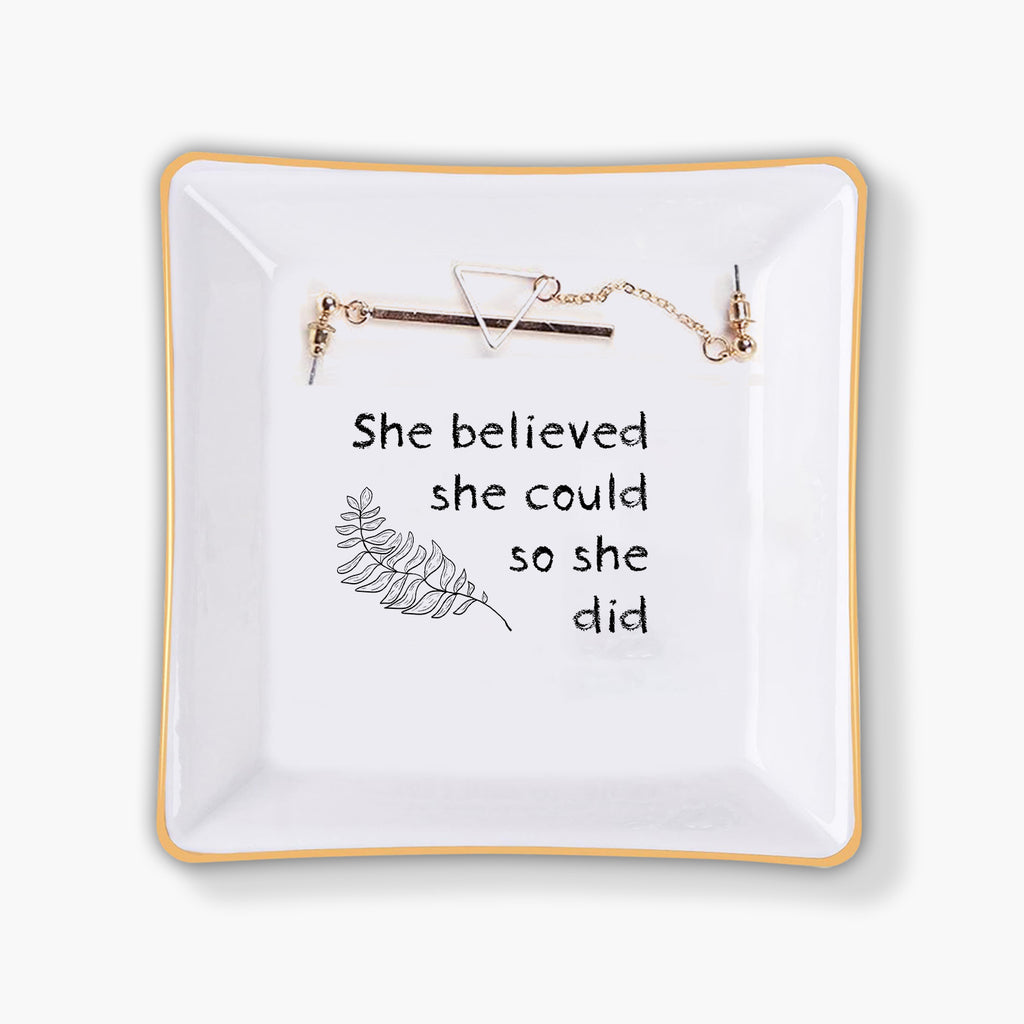 She Believed Bible Verse Christian Gifts Inspirational Religious Gifts Ceramic Ring Dish