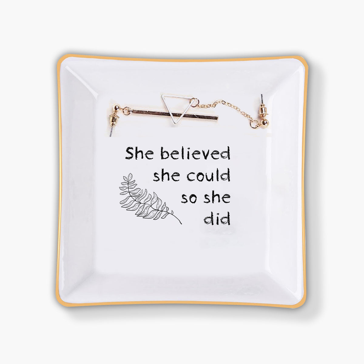 She Believed Bible Verse Christian Gifts Inspirational Religious Gifts Ceramic Ring Dish