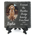 Pet Photo I Crossed The Rainbow Bridge Custom Dog Memorial Stone, Pet Memorial Gifts - Personalized Custom Memorial Tombstone