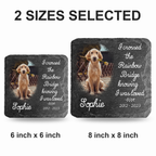 Pet Photo I Crossed The Rainbow Bridge Custom Dog Memorial Stone, Pet Memorial Gifts - Personalized Custom Memorial Tombstone