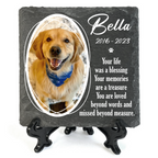 Pet Photo Your Life Was A Blessing Custom Dog Memorial Stone, Pet Memorial Gifts - Personalized Custom Memorial Tombstone