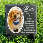 Pet Photo Your Life Was A Blessing Custom Dog Memorial Stone, Pet Memorial Gifts - Personalized Custom Memorial Tombstone