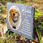 Pet Photo Your Life Was A Blessing Custom Dog Memorial Stone, Pet Memorial Gifts - Personalized Custom Memorial Tombstone