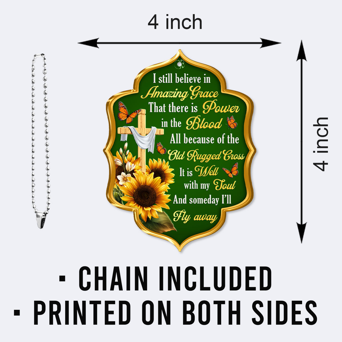 Sunflower Believe In Amazing Grace Christian Ornament Gift Christmas Ornament Car Hanging