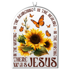 Sunflower Butterflies Religious Christian Ornament Gift Bible Verse Christmas Ornament Car Hanging