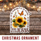 Sunflower Butterflies Religious Christian Ornament Gift Bible Verse Christmas Ornament Car Hanging