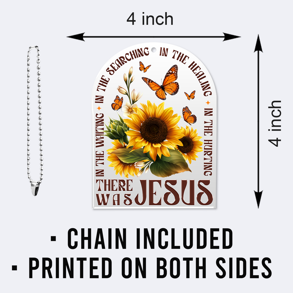 Sunflower Butterflies Religious Christian Ornament Gift Bible Verse Christmas Ornament Car Hanging