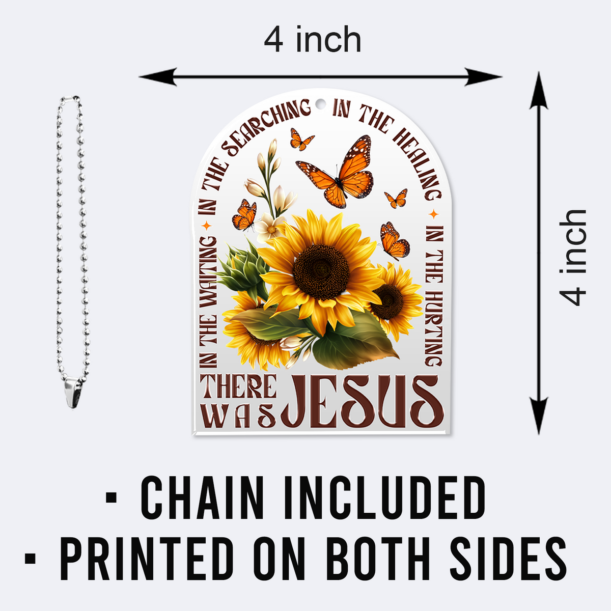 Sunflower Butterflies Religious Christian Ornament Gift Bible Verse Christmas Ornament Car Hanging