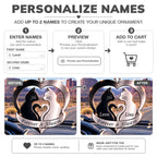 Personalized Names Furever in Love Cat Ornament - Sweet Gift for Couples