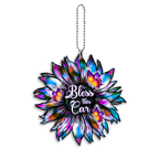 Bless This Car Sunflower Silhouette Ornament