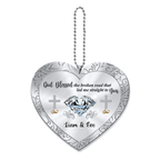 Christian Diamond Couple Rings God Blessed Personalized Ornament