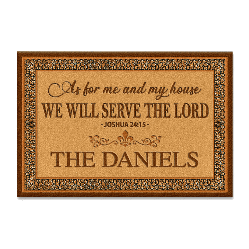 Christian Gifts As For Me And My House Butterfly Personalized Doormat