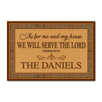 Christian Gifts As For Me And My House Butterfly Personalized Doormat