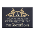 Circle Monogram Frame Serve The Lord Personalized Doormat