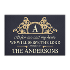 Circle Monogram Frame Serve The Lord Personalized Doormat