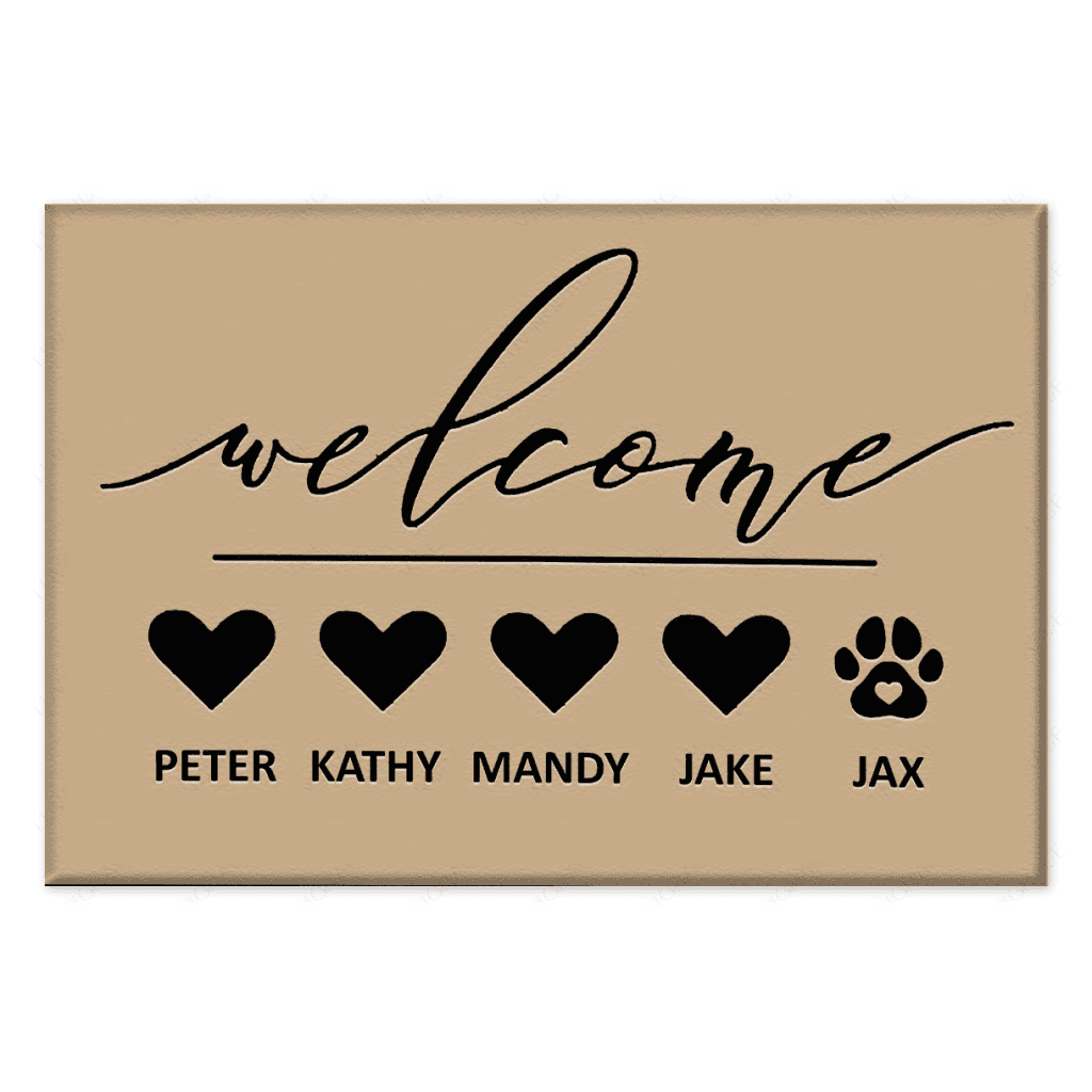 Custom Family & Pet Name Welcome Mat