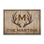 Deer Antlers Family Monogram Personalized Doormat