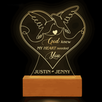 Dove Couple Heart Line Art God Blessed Personalized Acrylic Night Light
