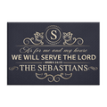 Elegant Line Serve The Lord Personalized Doormat