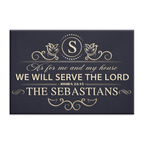 Elegant Line Serve The Lord Personalized Doormat