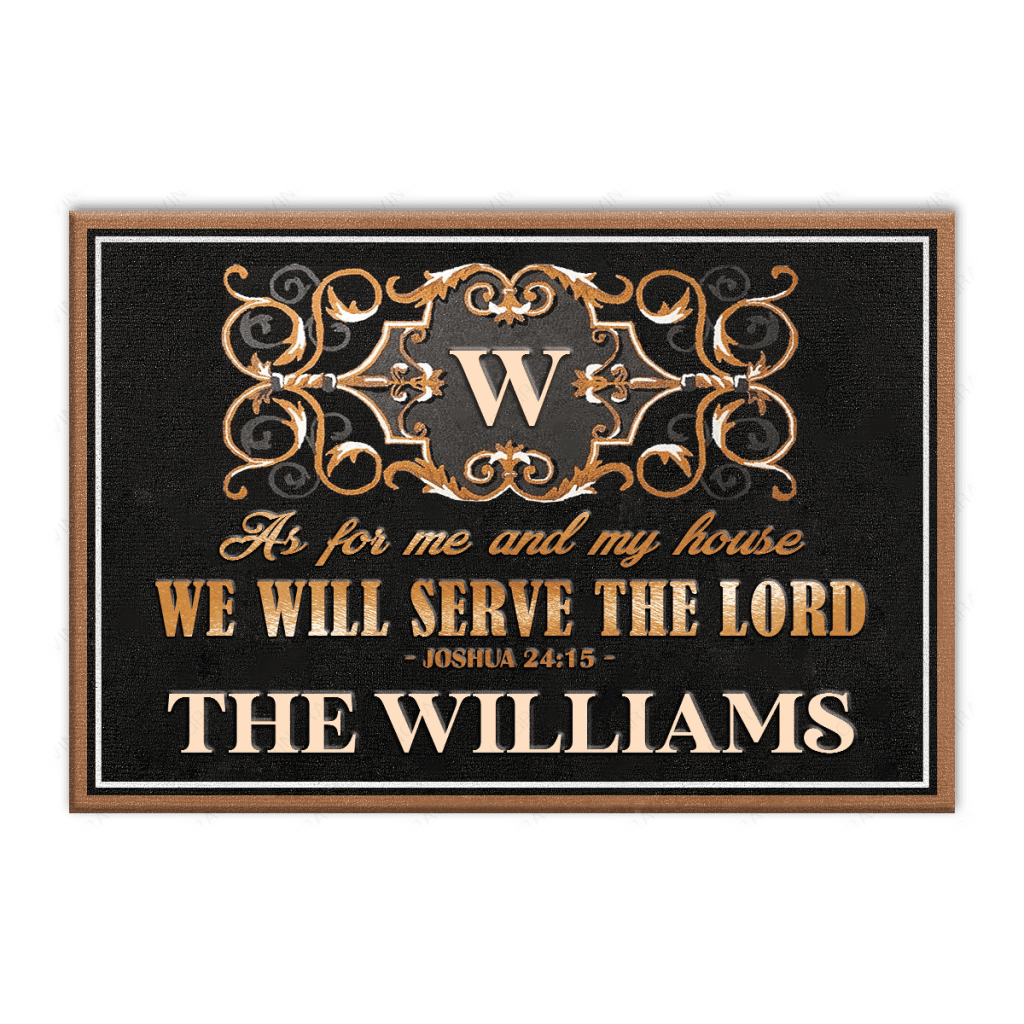 Exterior Decor Monogrammed Serve The Lord Personalized Doormat