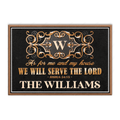 Exterior Decor Monogrammed Serve The Lord Personalized Doormat
