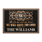 Exterior Decor Monogrammed Serve The Lord Personalized Doormat
