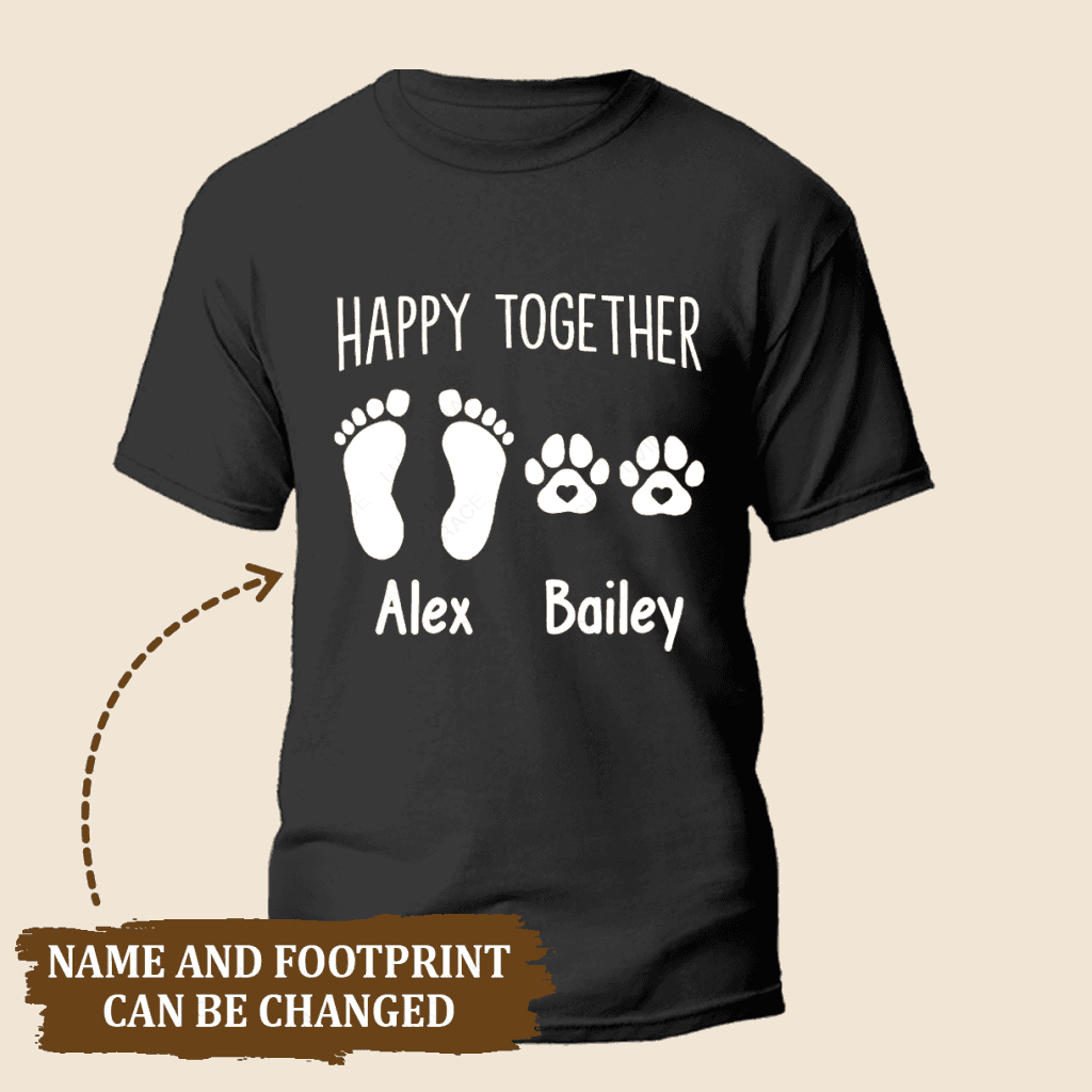Happy Together Dog Paw and Barefoot T-Shirt
