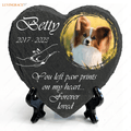 Holding Hand Dog Photo You Left Paw Prints On My Heart Custom Memorial Stone Pet Gifts -