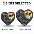 Holding Hand Dog Photo You Left Paw Prints On My Heart Custom Memorial Stone Pet Gifts -