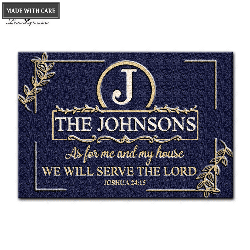 Leave Border Monogram As For My House Personalized Doormat